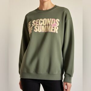 5 Seconds Of Summer Olive Graphic Sweatshirt